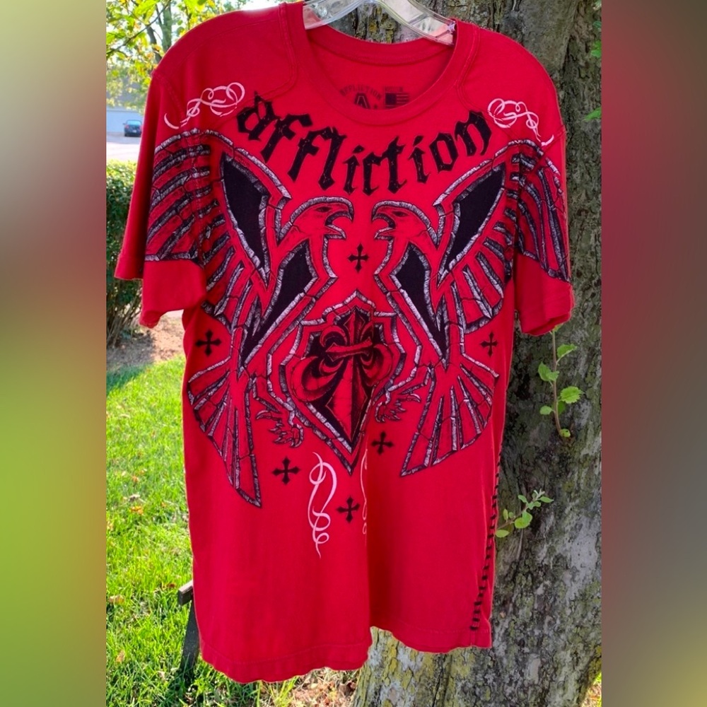 Mens Affliction tee Sz Medium GUC